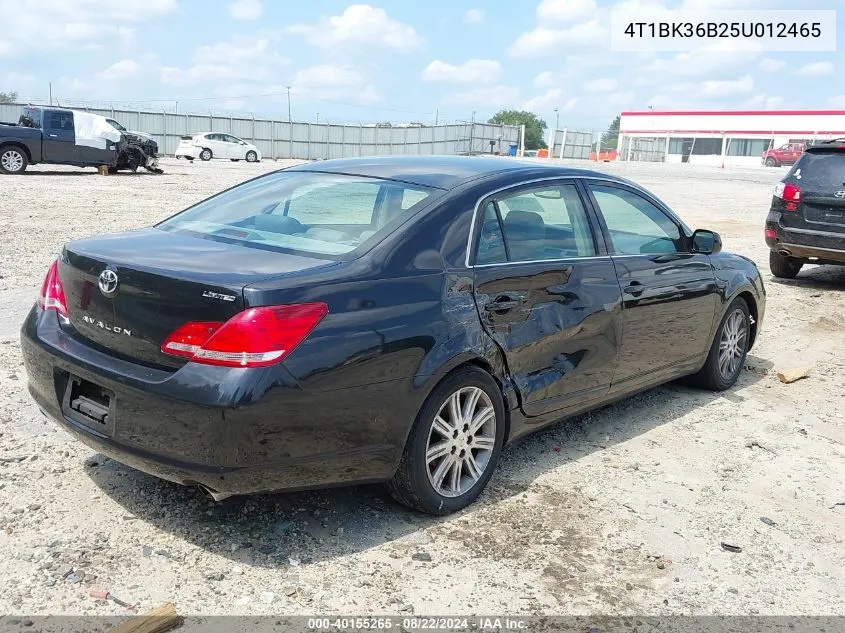 2005 Toyota Avalon Limited VIN: 4T1BK36B25U012465 Lot: 40155265