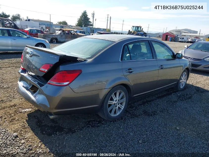 2005 Toyota Avalon Limited VIN: 4T1BK36B75U025244 Lot: 40185198