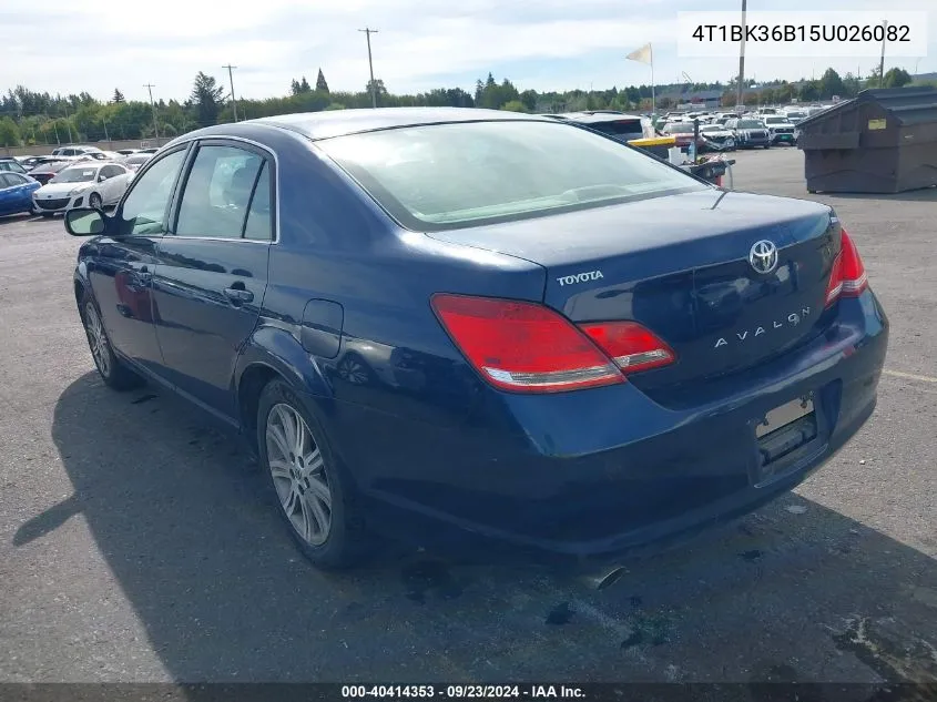 2005 Toyota Avalon Limited VIN: 4T1BK36B15U026082 Lot: 40414353