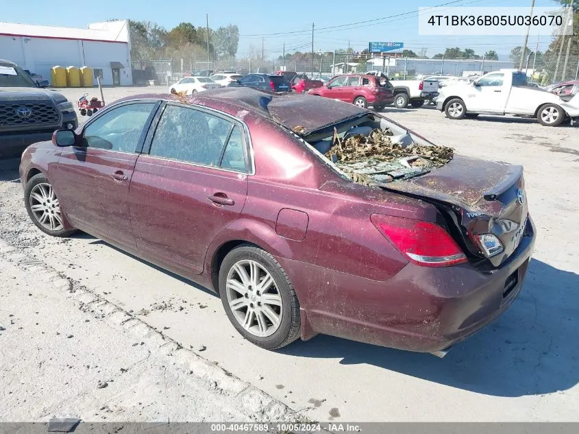 2005 Toyota Avalon Xl/Xls/Touring/Limited VIN: 4T1BK36B05U036070 Lot: 40467589