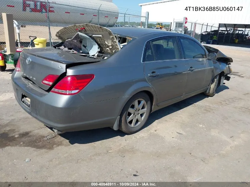 2005 Toyota Avalon Xl VIN: 4T1BK36B85U060147 Lot: 40548911