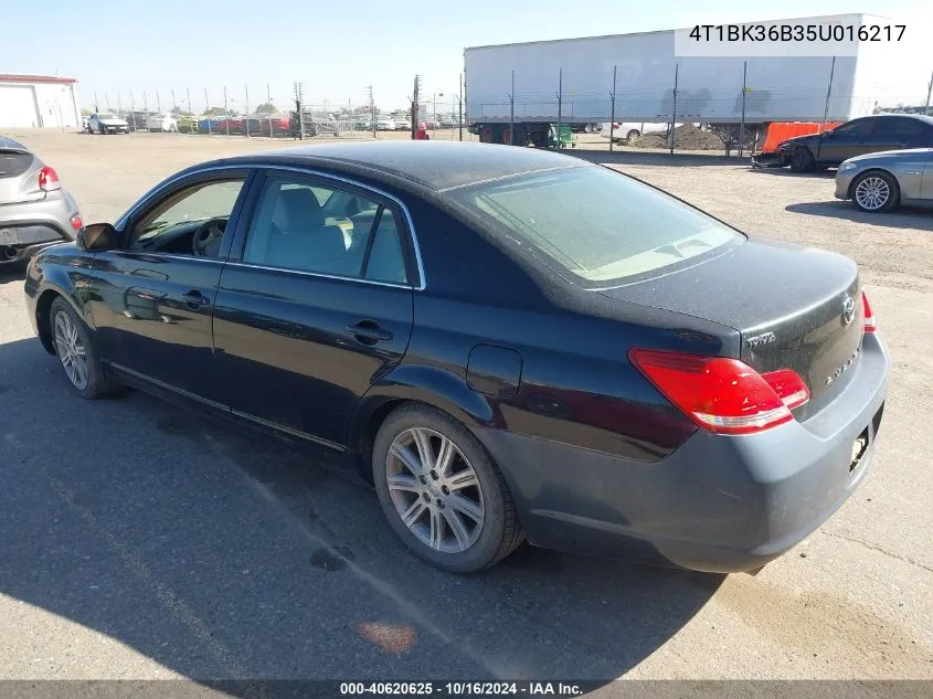 2005 Toyota Avalon Limited VIN: 4T1BK36B35U016217 Lot: 40620625