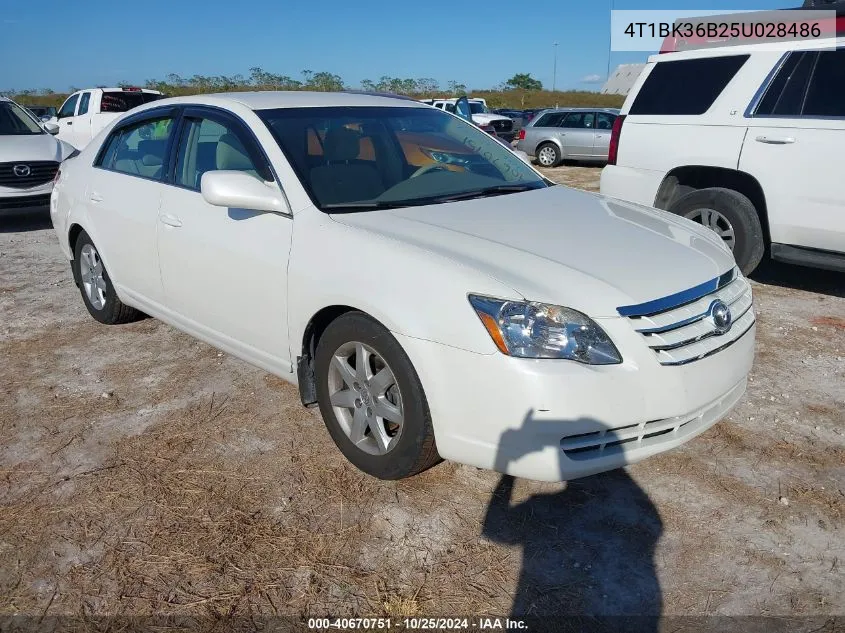 2005 Toyota Avalon Xl VIN: 4T1BK36B25U028486 Lot: 40670751