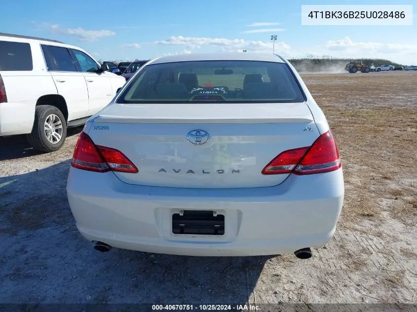 2005 Toyota Avalon Xl VIN: 4T1BK36B25U028486 Lot: 40670751