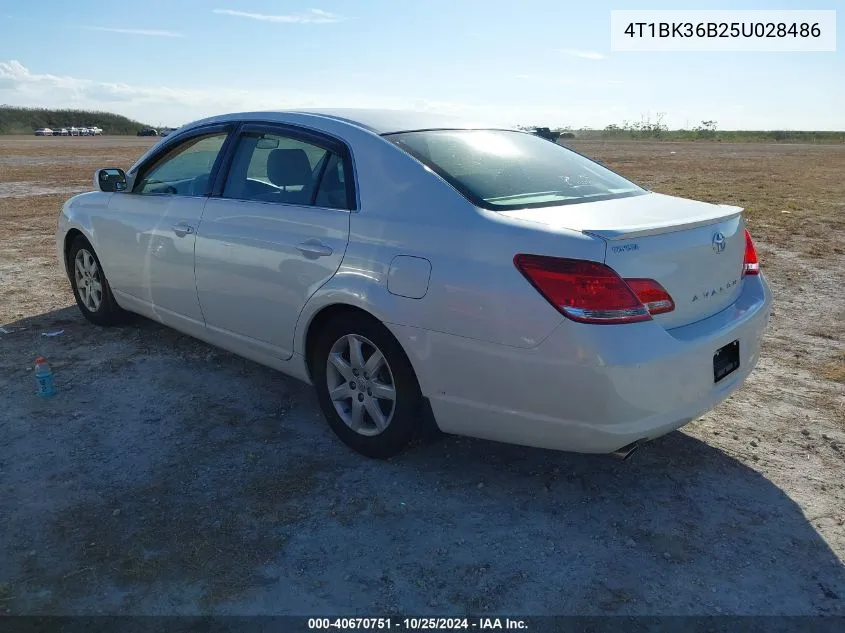 2005 Toyota Avalon Xl VIN: 4T1BK36B25U028486 Lot: 40670751