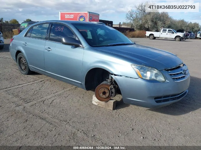 2005 Toyota Avalon Xl VIN: 4T1BK36B35U022793 Lot: 40684364