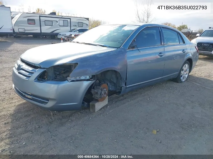 2005 Toyota Avalon Xl VIN: 4T1BK36B35U022793 Lot: 40684364