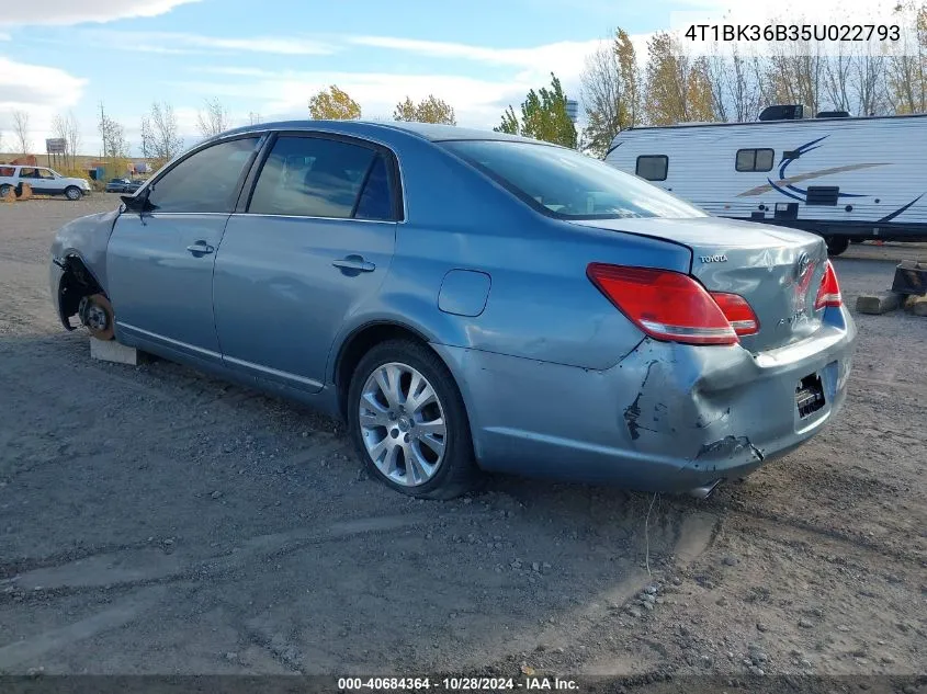 2005 Toyota Avalon Xl VIN: 4T1BK36B35U022793 Lot: 40684364