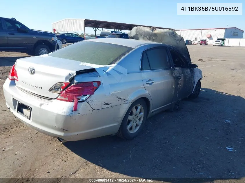 2005 Toyota Avalon Xl VIN: 4T1BK36B75U016592 Lot: 40689412