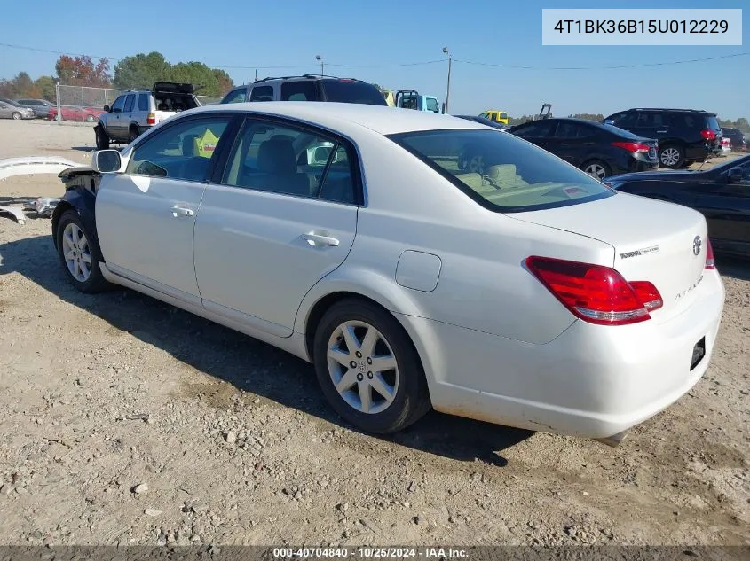 2005 Toyota Avalon Xl VIN: 4T1BK36B15U012229 Lot: 40704840