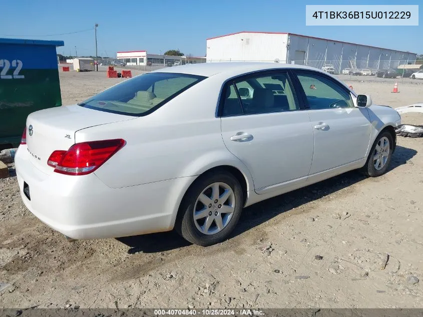 2005 Toyota Avalon Xl VIN: 4T1BK36B15U012229 Lot: 40704840