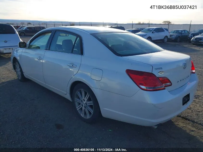 2005 Toyota Avalon Limited VIN: 4T1BK36B85U037421 Lot: 40836105