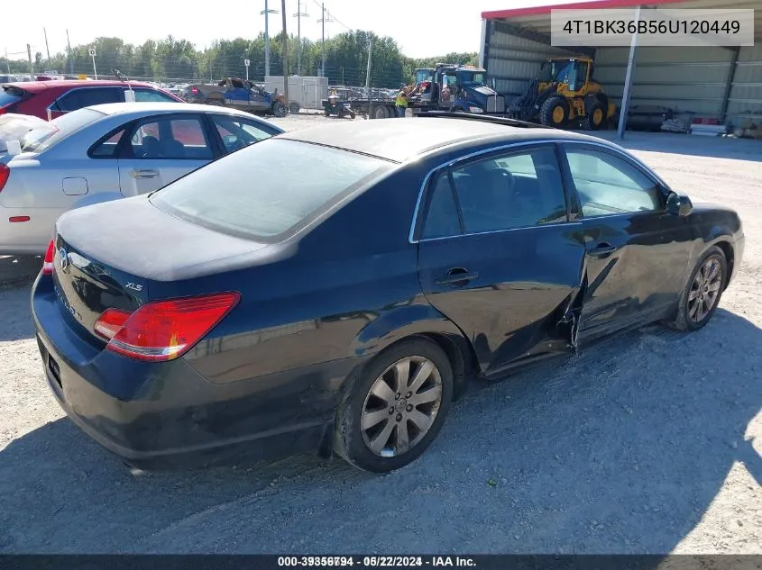 2006 Toyota Avalon Xls VIN: 4T1BK36B56U120449 Lot: 39356794