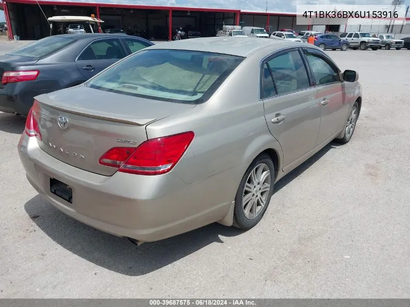 2006 Toyota Avalon Limited VIN: 4T1BK36BX6U153916 Lot: 39687575