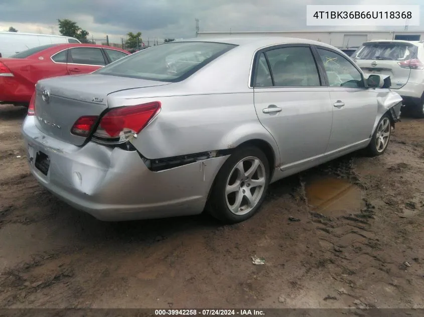 2006 Toyota Avalon Xls VIN: 4T1BK36B66U118368 Lot: 39942258