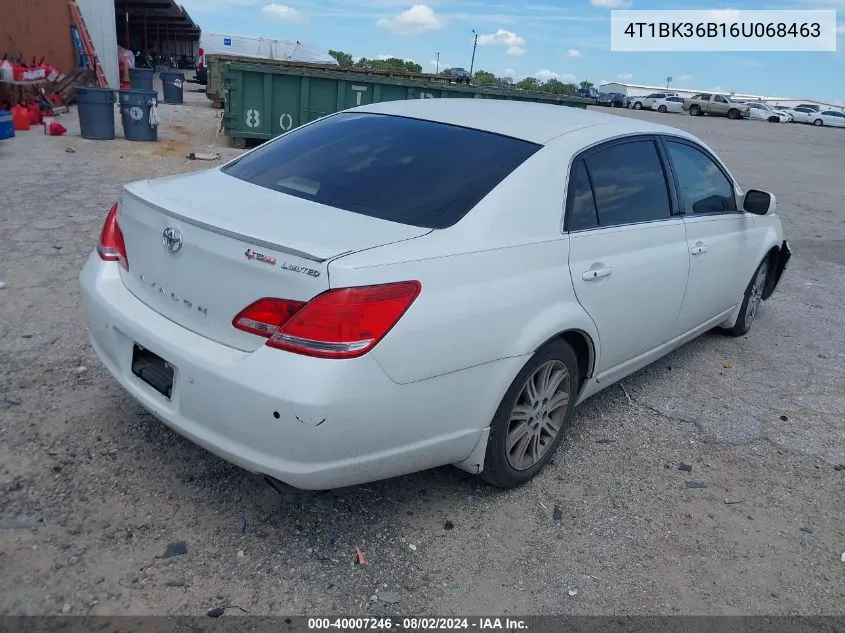 2006 Toyota Avalon Limited VIN: 4T1BK36B16U068463 Lot: 40007246