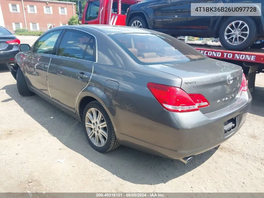 2006 Toyota Avalon Limited VIN: 4T1BK36B26U097728 Lot: 40016101