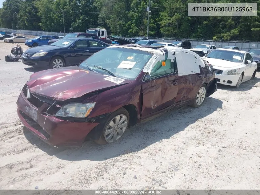 2006 Toyota Avalon Xls VIN: 4T1BK36B06U125963 Lot: 40044262