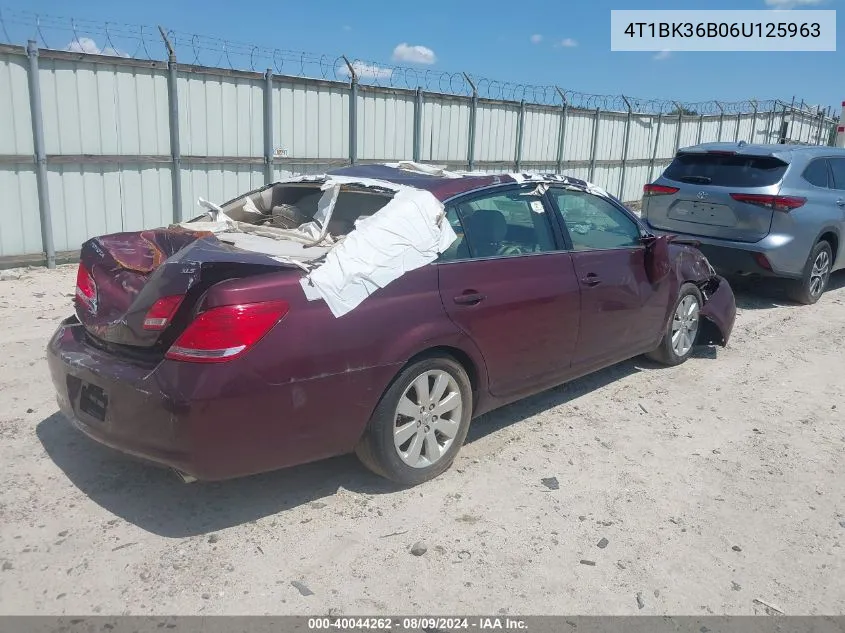 2006 Toyota Avalon Xls VIN: 4T1BK36B06U125963 Lot: 40044262