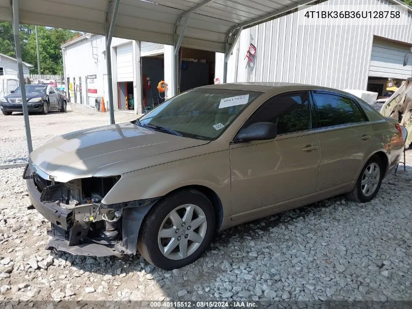 2006 Toyota Avalon Xl VIN: 4T1BK36B36U128758 Lot: 40115512