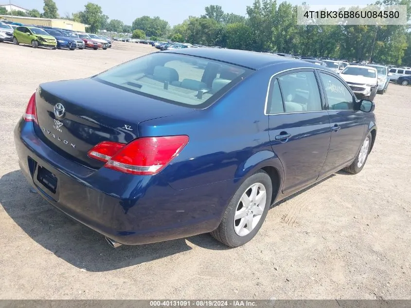 2006 Toyota Avalon Xl VIN: 4T1BK36B86U084580 Lot: 40131091