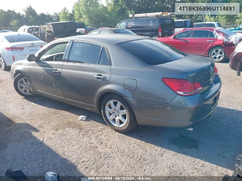 2006 Toyota Avalon Xl VIN: 4T1BK36B96U114881 Lot: 40134094