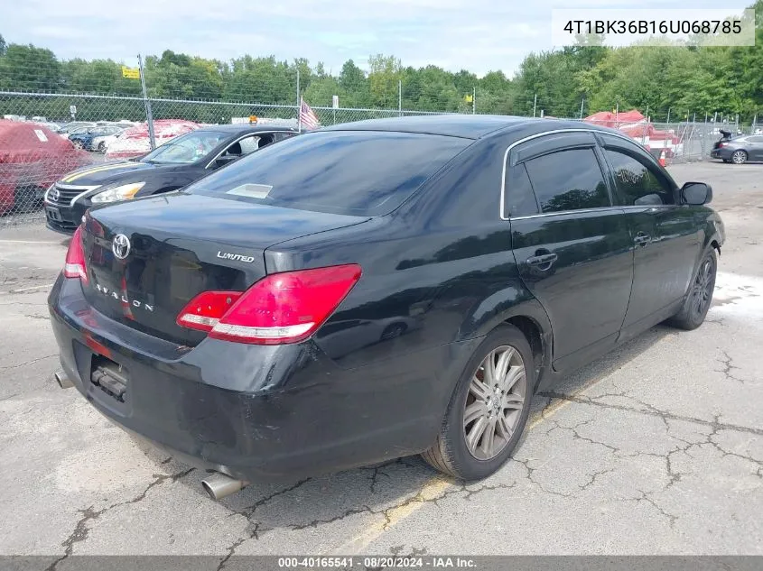 2006 Toyota Avalon Limited VIN: 4T1BK36B16U068785 Lot: 40165541