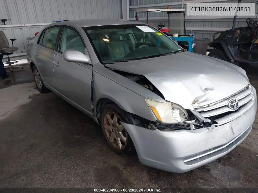 2006 Toyota Avalon Xl VIN: 4T1BK36B26U143851 Lot: 40234168