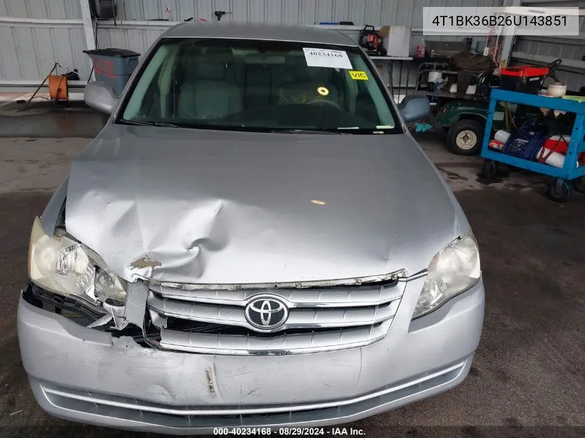 2006 Toyota Avalon Xl VIN: 4T1BK36B26U143851 Lot: 40234168