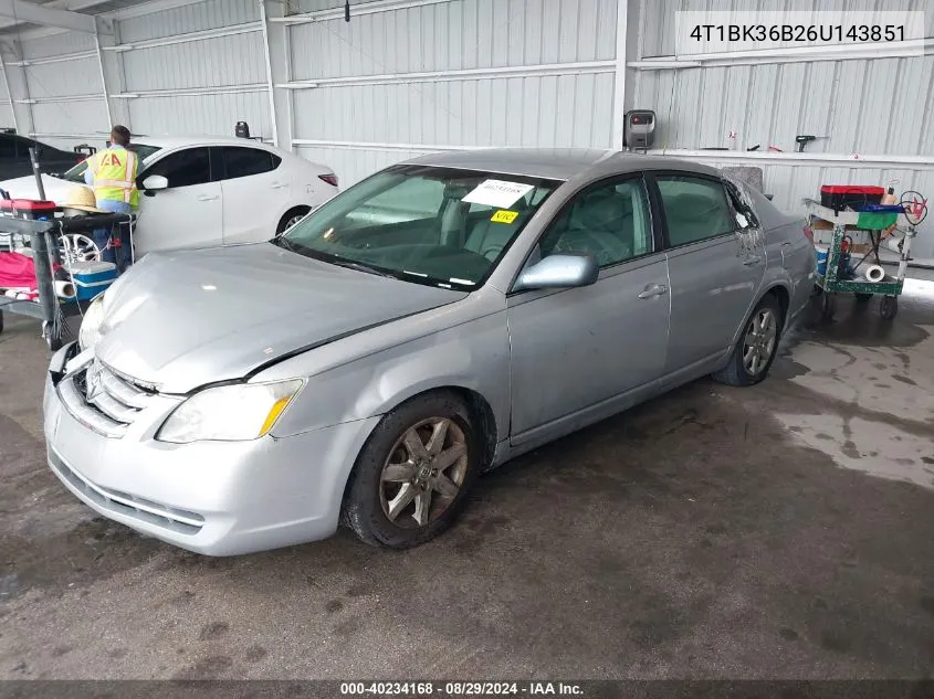 2006 Toyota Avalon Xl VIN: 4T1BK36B26U143851 Lot: 40234168