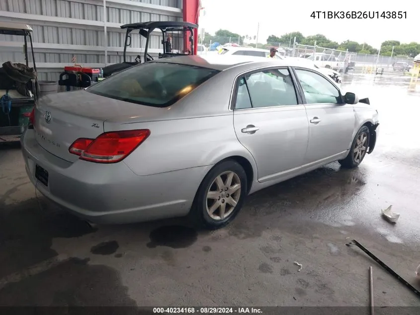 4T1BK36B26U143851 2006 Toyota Avalon Xl