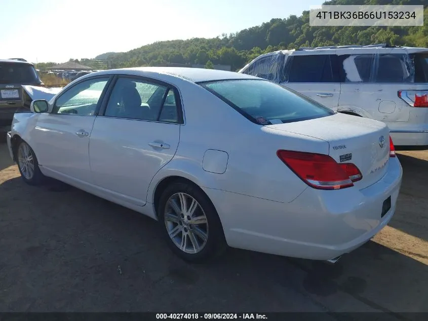 2006 Toyota Avalon Xl/Xls/Touring/Limited VIN: 4T1BK36B66U153234 Lot: 40274018