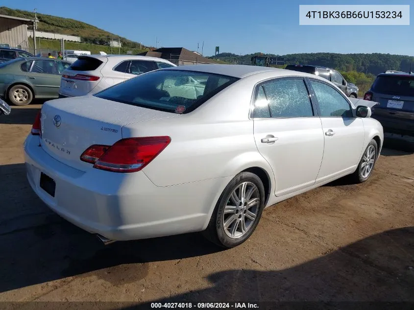 2006 Toyota Avalon Xl/Xls/Touring/Limited VIN: 4T1BK36B66U153234 Lot: 40274018