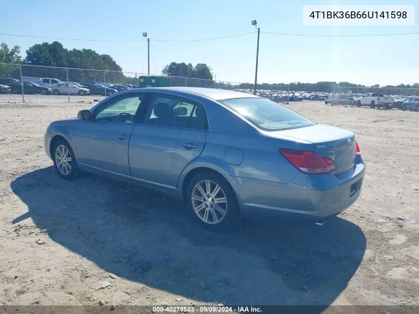 2006 Toyota Avalon Limited VIN: 4T1BK36B66U141598 Lot: 40279553