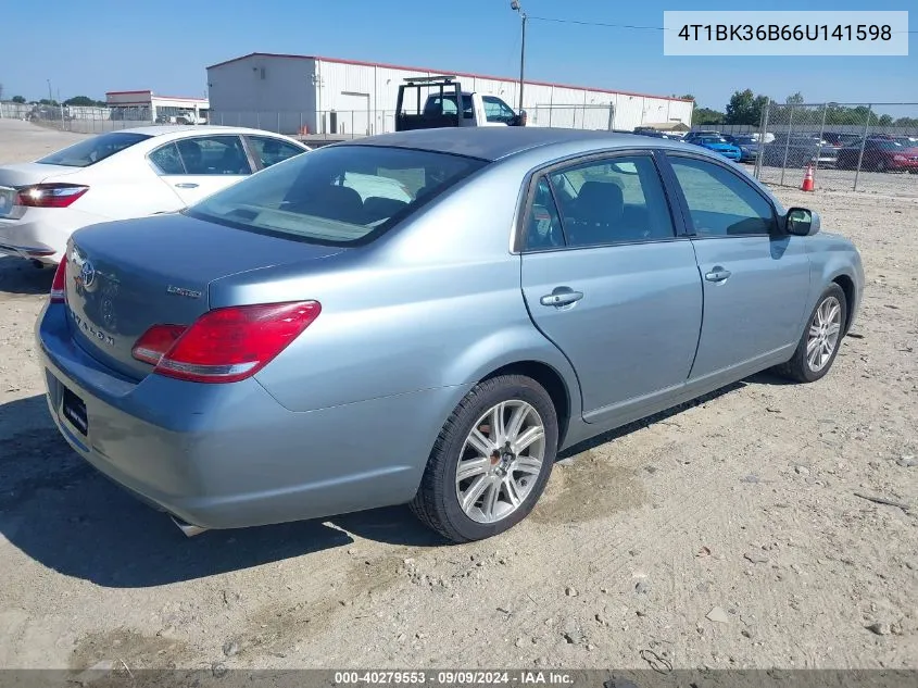 2006 Toyota Avalon Limited VIN: 4T1BK36B66U141598 Lot: 40279553