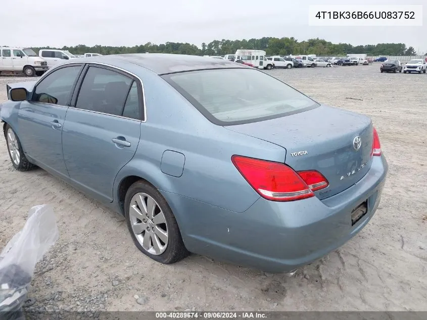 2006 Toyota Avalon Xl/Xls/Touring/Limited VIN: 4T1BK36B66U083752 Lot: 40289674