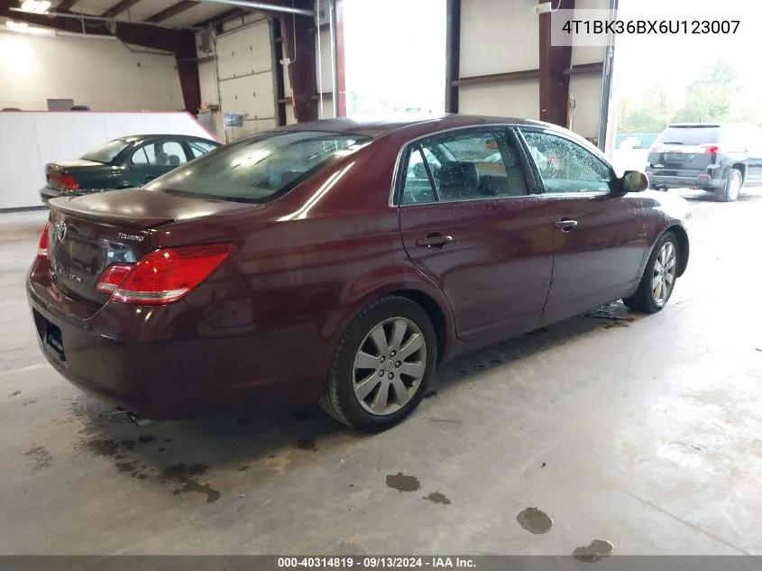 2006 Toyota Avalon Xl/Xls/Touring/Limited VIN: 4T1BK36BX6U123007 Lot: 40314819