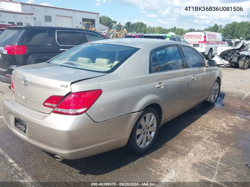 2006 Toyota Avalon Xls VIN: 4T1BK36B36U081506 Lot: 40399079