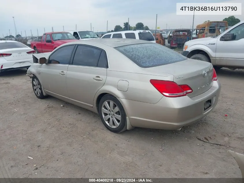 2006 Toyota Avalon Xls VIN: 4T1BK36B16U113790 Lot: 40400218