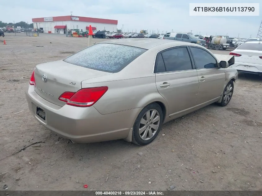 2006 Toyota Avalon Xls VIN: 4T1BK36B16U113790 Lot: 40400218