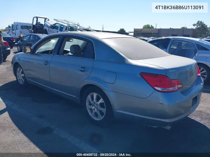 2006 Toyota Avalon Limited VIN: 4T1BK36B86U113091 Lot: 40408732