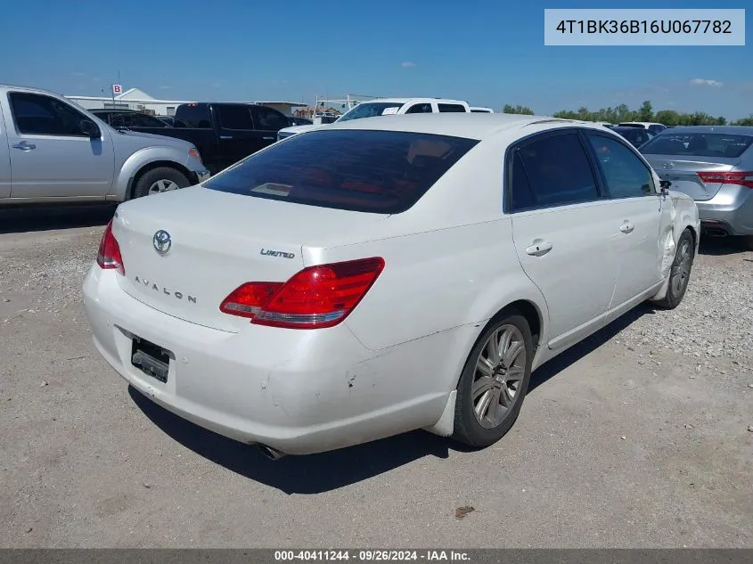 2006 Toyota Avalon Xl/Xls/Touring/Limited VIN: 4T1BK36B16U067782 Lot: 40411244