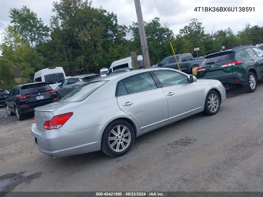 2006 Toyota Avalon Limited VIN: 4T1BK36BX6U138591 Lot: 40421890