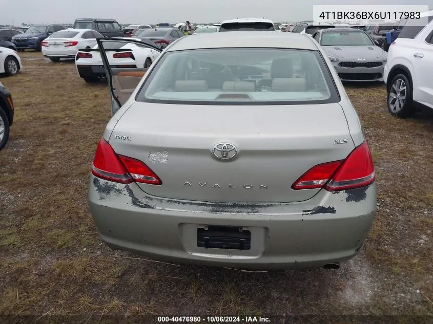 2006 Toyota Avalon Xls VIN: 4T1BK36BX6U117983 Lot: 40476980