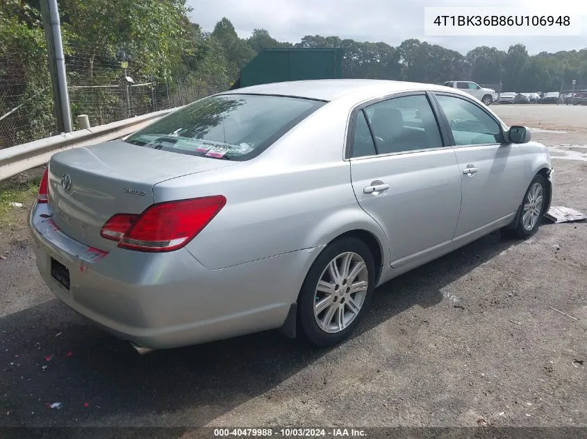 2006 Toyota Avalon Limited VIN: 4T1BK36B86U106948 Lot: 40479988