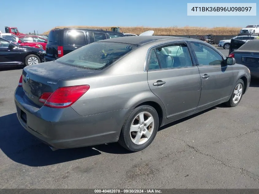 4T1BK36B96U098097 2006 Toyota Avalon Limited