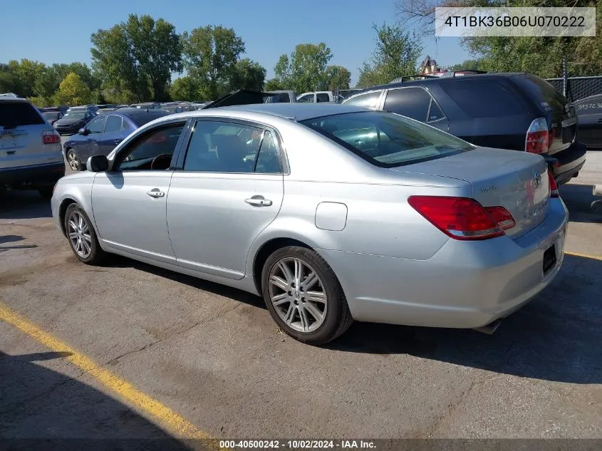 2006 Toyota Avalon Limited VIN: 4T1BK36B06U070222 Lot: 40500242