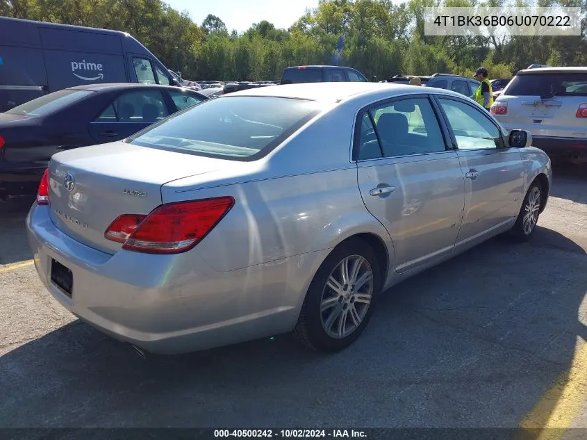 2006 Toyota Avalon Limited VIN: 4T1BK36B06U070222 Lot: 40500242