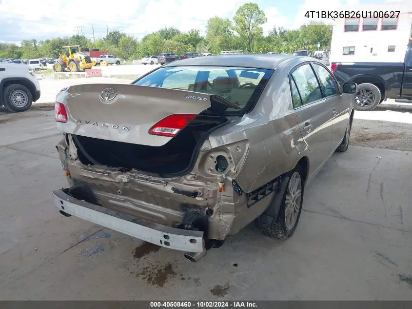 2006 Toyota Avalon Limited VIN: 4T1BK36B26U100627 Lot: 40508460