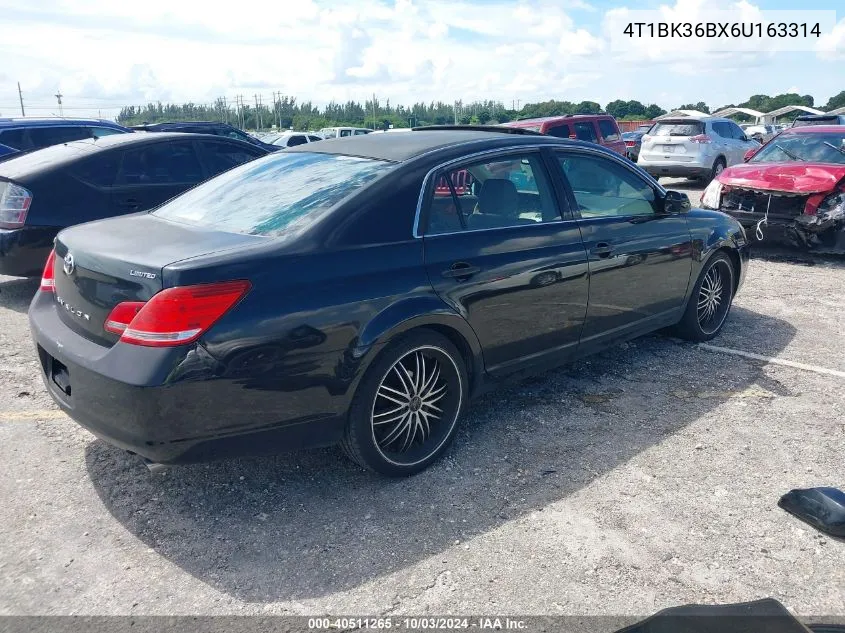 2006 Toyota Avalon Limited VIN: 4T1BK36BX6U163314 Lot: 40511265